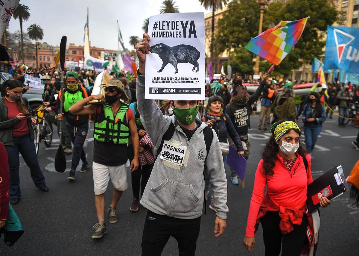 Marcha en Buenos Aires por la ley de humedales